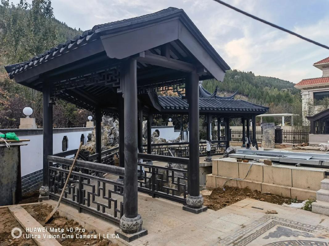 亭子#長(zhǎng)廊#仿古建筑 #園林景觀工程 #古建青磚青瓦磚雕
